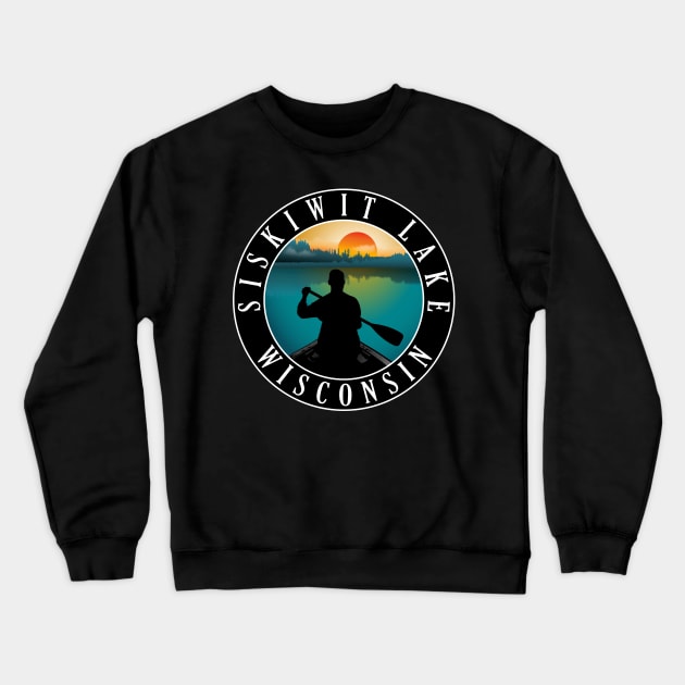 Siskiwit Lake Wisconsin Canoeing Crewneck Sweatshirt by BirdsEyeWorks